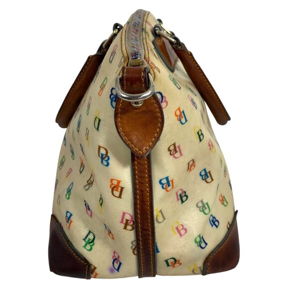 VTG Dooney Bourke Rainbow Signature Logo + Zipper Hand Bag + Charm - NO STRAP - Picture 3 of 14